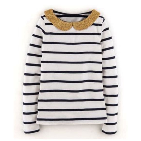 Boden Striped and Gold Sparkle Collar Sz 12 - Picture 9 of 12